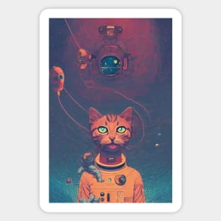 Astronaut Kitten Lost In Space Sticker